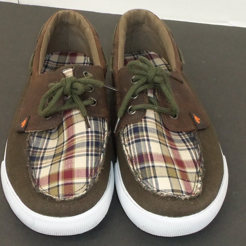 SOLD-Men's Rocket Dog Brown Plaid Deck Shoes size 8.5